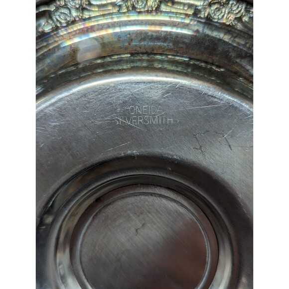 Vintage‎ Oneida Silversmiths Silver plated Bowl attached to plate - Picture 4 of 8